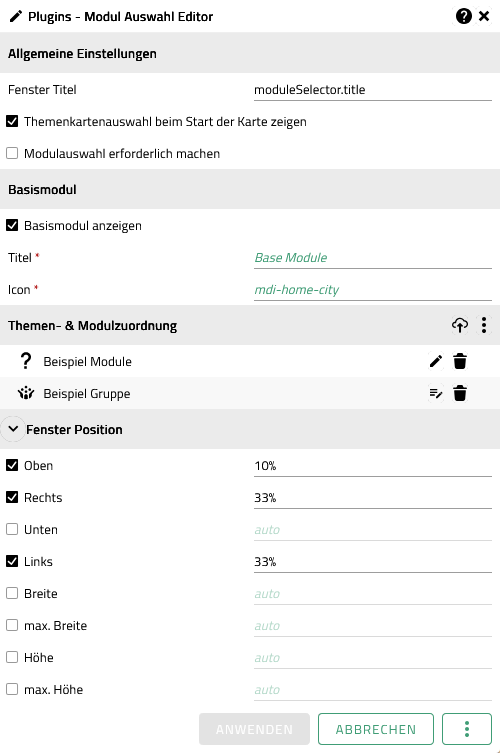 image moduleselectorConfig all