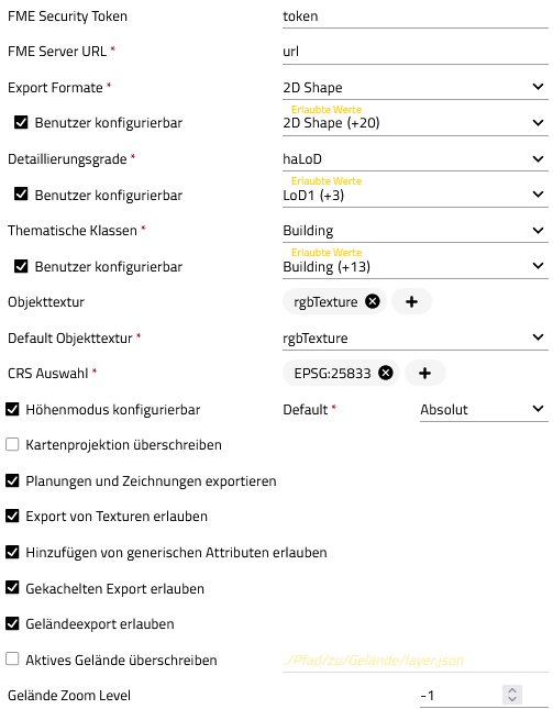 image export3DObjectsConfig