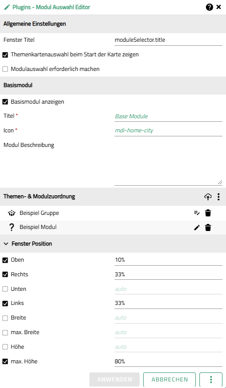 image moduleselectorConfig all